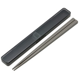 Skater ABC45AG-A Chopsticks 8.3 inches (21 cm) Chopsticks Case Set, Antibacterial, Charcoal Gray, For Adults and Men