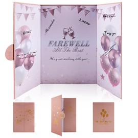 Tasruwat Farewell Guest Book Alternatives Rose Gold Retirement Party Decorations for Women We Will Miss You Signing Card Board for Goodbye Party Supplies Happy Retirement Farewell Gifts