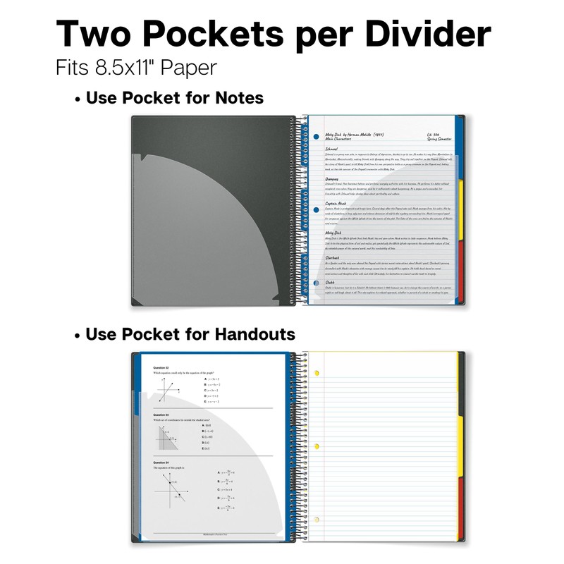 Dunwell 3-Subject Notebook College Ruled 8.5 x 11 (Black) -