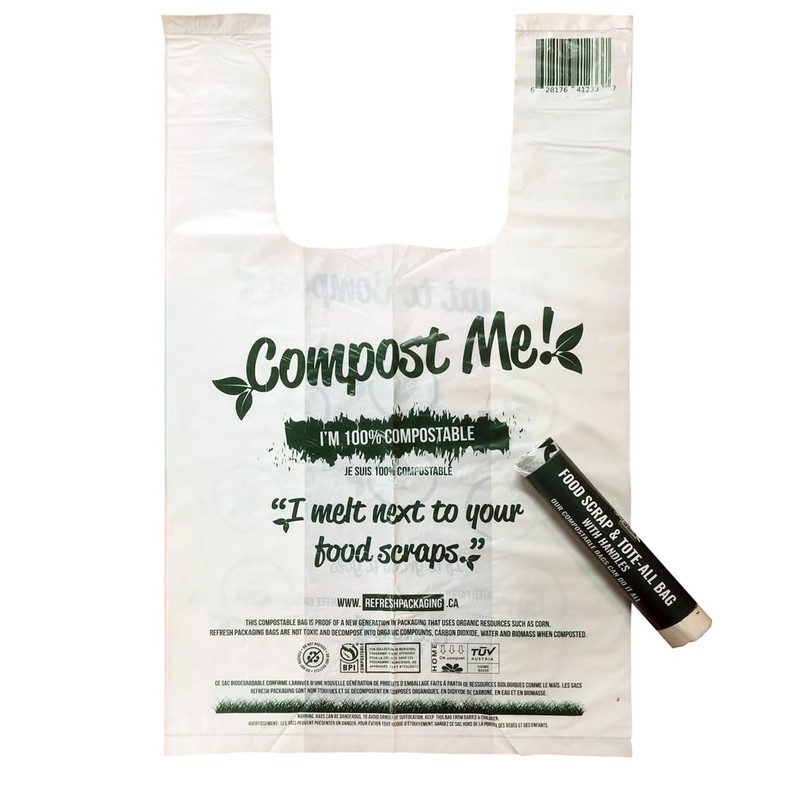 Refresh Packaging Tote-all Shopping Bags/Compost Bin-liners With Handles - 2
