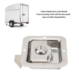 Tool Box Latch, Stainless Steel Truck Toolbox Paddle Lock Replacement Handle with 2 Keys, 82 X 82mm for Trailer RV Door