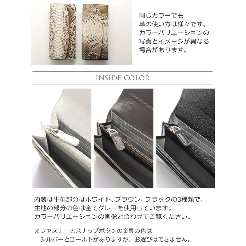 Sankyo Shokai Long Wallet, Python, Men's, Women's, Thin, Genuine Leather,