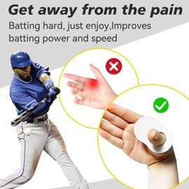 2 Pack Batter's Thumb Guard for Pro Batters, Hitter Training Aid, Thumb Guard & Batting Grip Baseball Accessories, Reduce Bat Sting - White