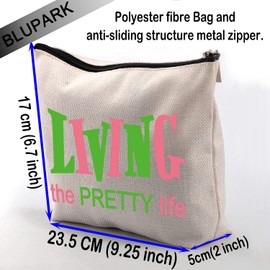 Sorority Bags Pink and Green Sorority Graduation Gift Living the PRETTY life Makeup Bags Gift for Women Girls (Living the PRETTY life)