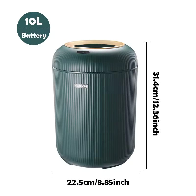 10L Automatic Motion Sensor Trash Can with Lid and Pressure