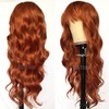 QD-Tizer Ginger Orange Color Loose Wave Hair Replacement Wigs for