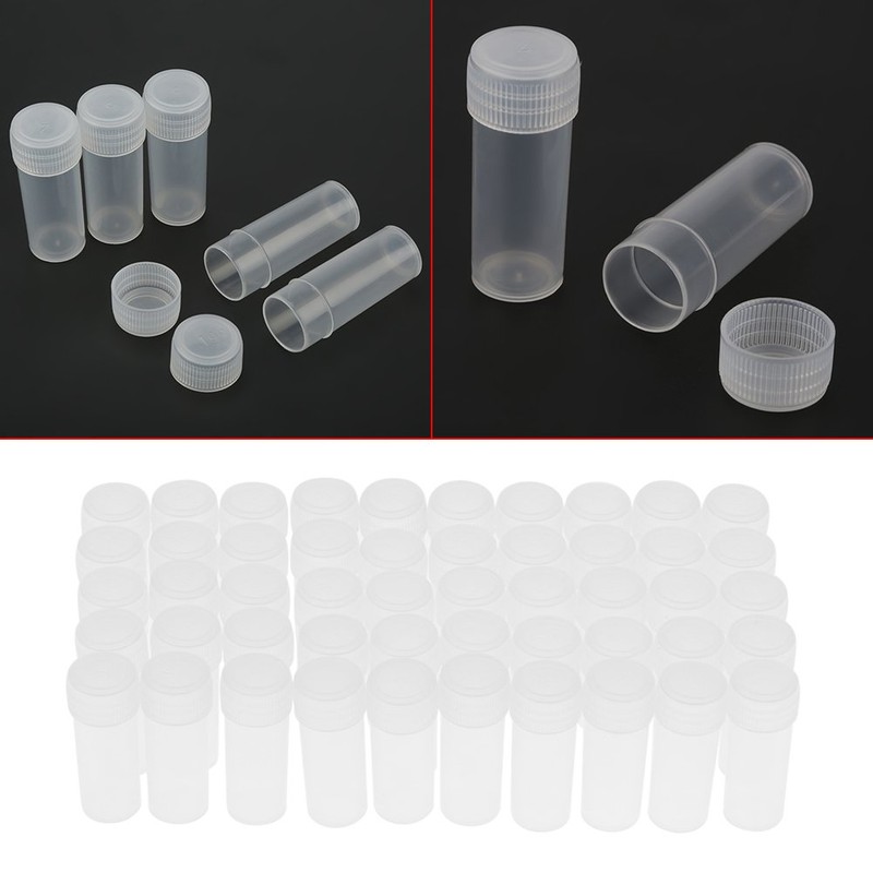 Plastic Sample Bottles 50pcs 5ml Small Clear Bottle Transparent Travel