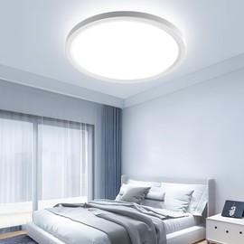 OTREN Ceiling Light LED Round Ceiling Light: LED Ceiling Light Flat Bathroom Ceiling Lamp for Living Room Bedroom Hallway Kitchen 6500K 23 cm Efficiency G