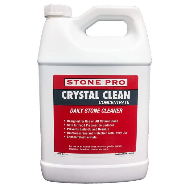 StonePro – Crystal Clean (1 Gallon - 128 Fl Oz) (for Stone Surfaces, Stainless Steel, Windows, Mirrors & Glass)