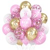 Happy 9th Birthday Balloons Pink Gold