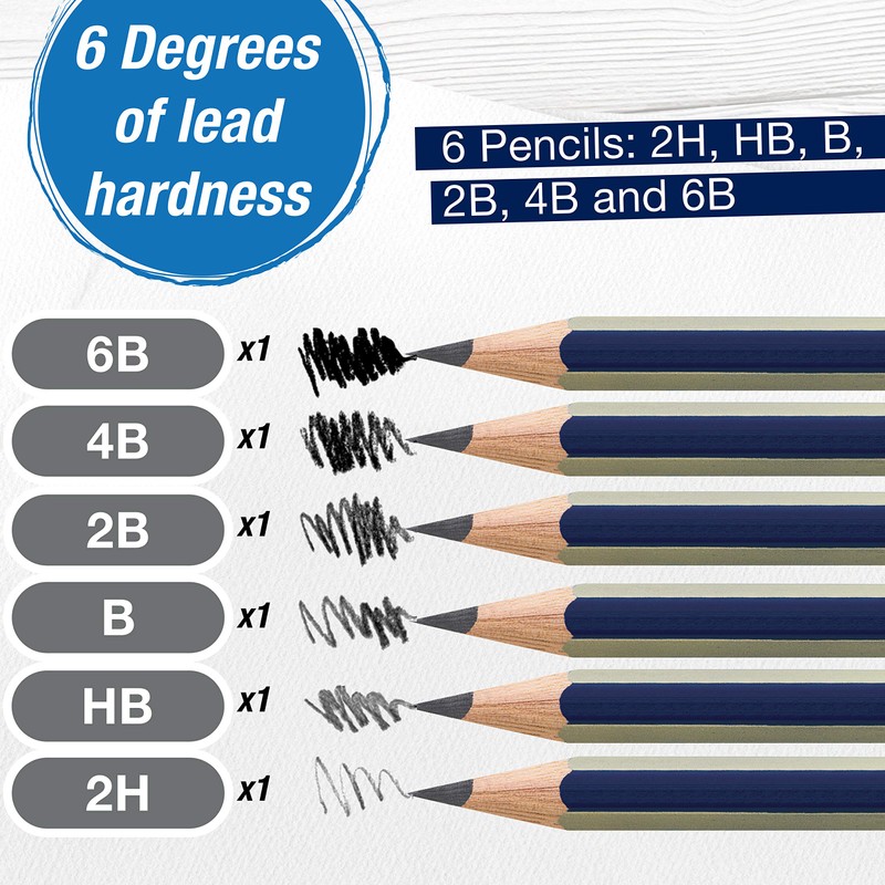 Faber-Castell Graphite Sketch Pencil Set - 6 Graphite Pencils (2H,
