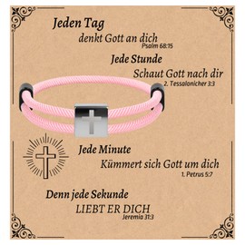 Focxoio Cross Bracelet for Boys Girls, Faith Cross Jewellery for Boys, Christian Easter, Confirmation, Communion, Christening, Birthday Gifts for Teenagers, Nylon