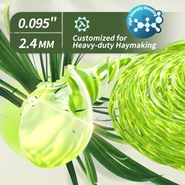 Weed Eater String, 095 Trimmer Line of 1160-Feet(3 1/2LB), Trimmer Line for Universal Replacement, Twist Weed Wacker String Fits Medium& Heavy Grass&Weeds, String Trimmer Line of Yellow Premium Nylon