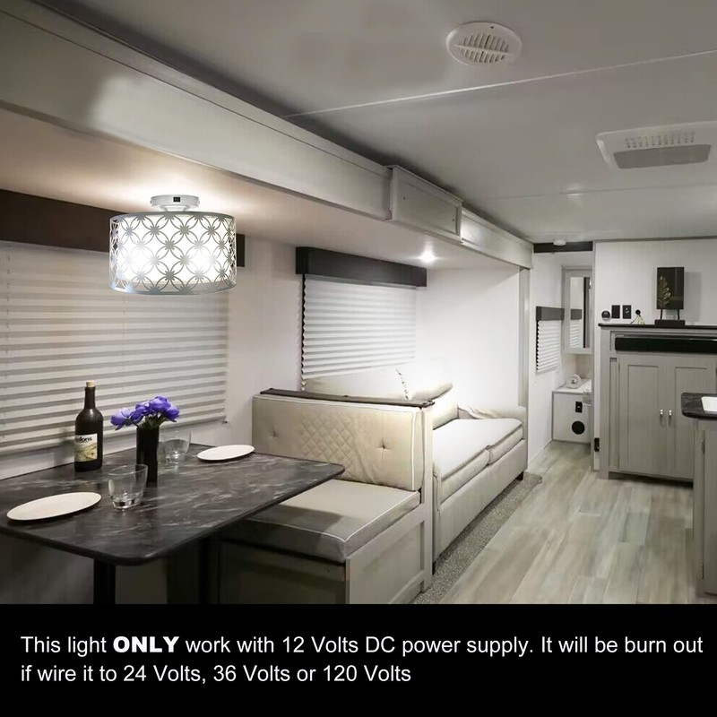 Facon 12V RV Pendant Light Fixtures - 11'' Interior Ceiling