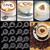 FIOLTY 16 Pcs Coffee Stencil Mould
