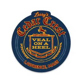 Retro Planet Vinyl Sticker; Larrys Cedar Crest Lawrence Massachusetts Die Cut Sticker