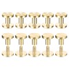 sourcing map 10Pack Brass Chicago Screws, 4x6x10mm Flower Texture Flat