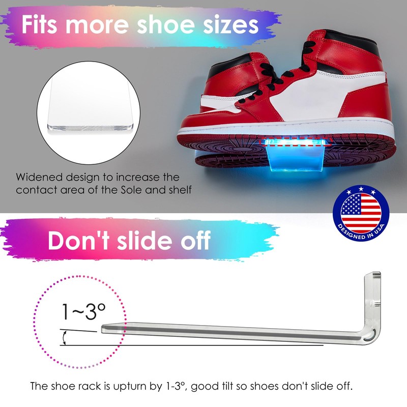 OAPRIRE LED Acrylic Floating Shoe Display 6-Pack | Remote &