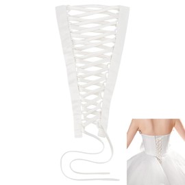 nbeads Wedding Dress Corset Kit, Wedding Dress Zip Replacement Corset Back Kit Adjustable Fit Satin Corset Back Kit for Formal, White, M