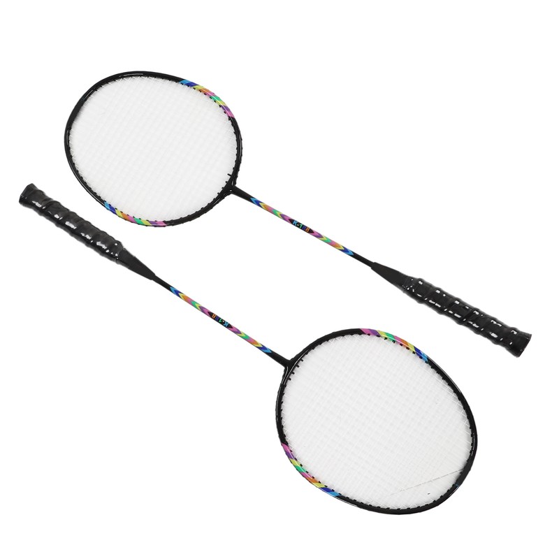 2Pcs Badminton Racquets Set Lightweight Sturdy Double Badminton Rackets with
