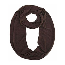 Luxury Divas Brown Long Jersey Knit Circle Infinity Loop Scarf