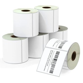 BETCKEY - 3" x 3" Multipurpose & Large Square Labels Compatible with Zebra & Rollo Label Printer,Premium Adhesive & Perforated[6 Rolls, 3000 Labels]