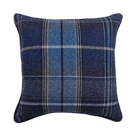always4u Tartan Cushion Covers Check Pillows Chair Decoration Square Scotland Style 45x45 Classic and Durable For Sofas & Bedroom Set of 2 Navy Blue 18 * 18 Inches