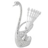 Stainless Steel Spoon Tableware Kit with Zinc Alloy Swan Shape