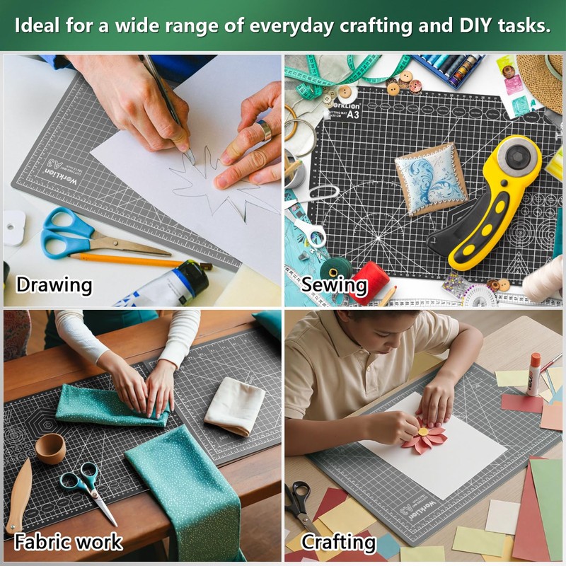 WorkLion Self Healing Cutting Mat: 12''x18'' Double Sided Craft Cutting