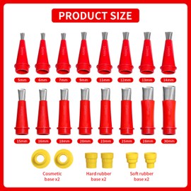 starfa lab 22PCS Stainless Steel Caulking Nozzles Set, Reusable Universal Integrated Rubber Nozzle Tool Kit with Connection Base, Caulking Nozzle Applicator Finisher for Window Bathroom (22Pcs)