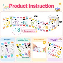 Number Line for Classroom Wall -20~120 Number Line Bulletin Board Border﻿﻿