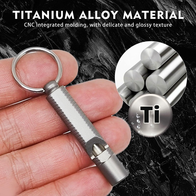 1 PCS Titanium Survival Whistle, 120dB High-Pitch Emergency Safety Single-Tube