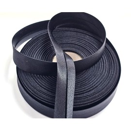 Satin Bias Binding Pre-folded 40/20 mm Black 10 m