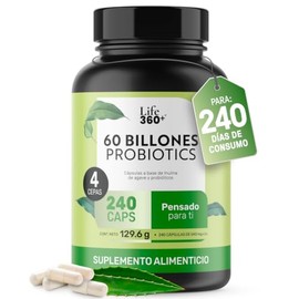 Life 360 Probióticos Billones Cepas 240 Cápsulas 540mg Porción
