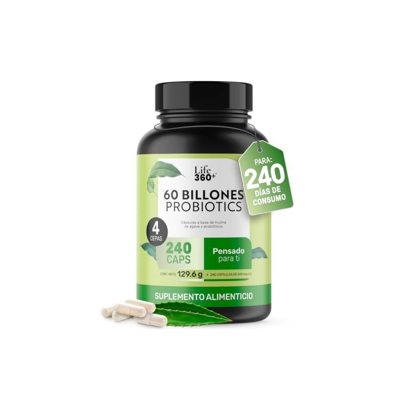 Life 360 Probióticos Billones Cepas 240 Cápsulas 540mg Porción