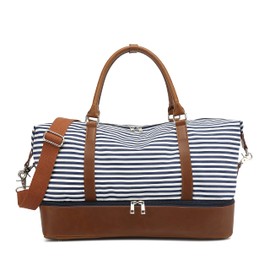 Large Women Canvas Weekender Bag for Travel, Travel Tote Shoulder Unisex Overnight Handbag Carry on Duffel bag