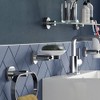 Croydex Flexi-Fix Metra Easy to Fit Soap Dish & Holder,Chrome,8.5