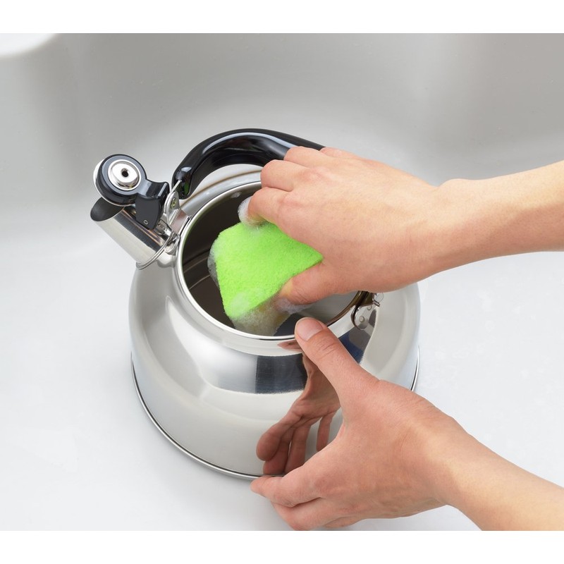 Yoshikawa Wide Clean Wide-Mouth Whistle Kettle, 2.6L (91.2 oz), Stainless