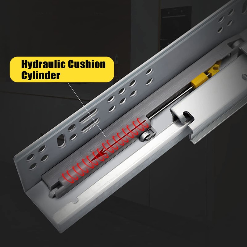 GKYMYZ 1pair 3 Section Bottom Mounted Drawer Slides with 100