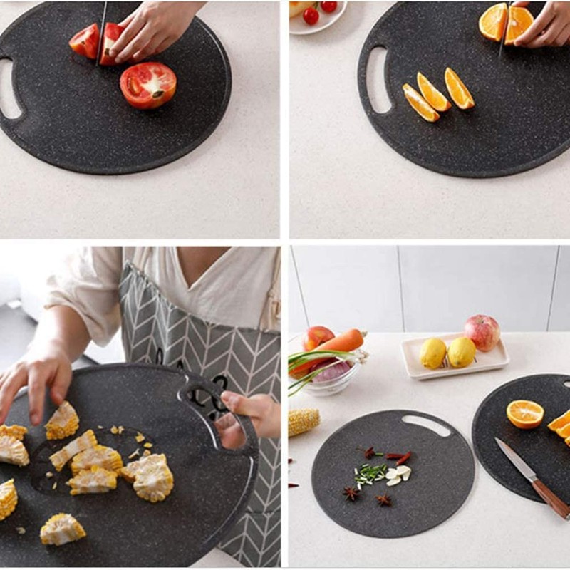 LATRAT Plastic Chopping Board, Round Chopping Board, Vegetable Bread, Chopping
