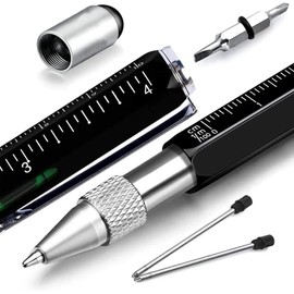 Black Multi Tool Pen, Gifts for Men Stocking Fillers, Gifts for Dad Christmas Gifts Funny Gifts Novelty Presents for Grandad, Boyfriend Gifts, Engineer’s Pen – by TRIXES