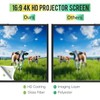 Portable Projector Screen with Tripod Stand, 16:9 4K HD, Indoor