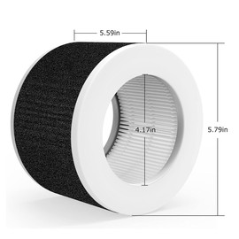 EPI810 True HEPA Replacement Filter, Compatible with KOIOS, MOOKA, and MEGAWISE EPI810 Air Purifiers, 3-Stage Filtration System, 1-Pack