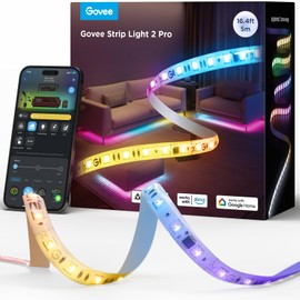 Govee RGBIC Strip Light 2 Pro with Matter, 16.4ft Smart LED Strip Lights Work with Alexa and Google Assistant, DIY Color Changing Light Strip, LED Lights for Bedroom, Cabinet, Party, Home Decor