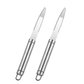 Grapefruit Knife Curved Serrated Edge - Pomelo, Orange, Lemon, Kiwi & Grapefruit Cutter - Stainless Steel Grapefruit Knives with Hanging Loop - Kitchen Citrus Curved Tool, 2 Pcs