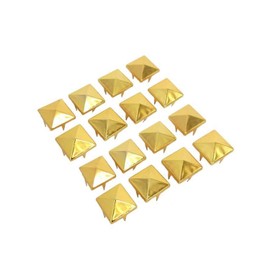 WedDecor 8mm Pyramid Studs Square Spike Punk Head for Leathercrafts, DIY Projects, Bags, Belt, Shoe, Decorative Clothing, Jeans, Gold, 100pcs