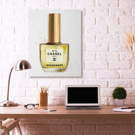 Stupell Industries Makeup Nail Polish Yellow Gold Fashion, Design by Artist Ziwei Li Wall Art, 36 x 48, Canvas