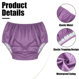 Breathffy 6 Pcs Adult Leakproof Incontinence Underwear for Women Men Pull on Cover Pant Washable Underpants Reusable Plastic Diaper Covers for Disabled, Elderly, Postpartum (Assorted Color,Medium)