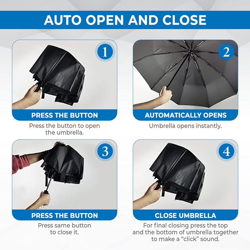 Braty Decorations Umbrella, Pocket Umbrella with Automatic Open/Close, Lightweight, Small