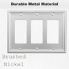 OKAWYC Triple Decorator Light Switch Cover Luca Metal Wall Plate,